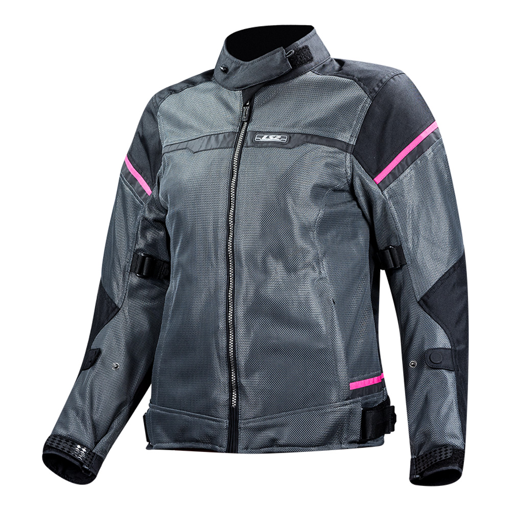 Dámská moto bunda LS2 Riva Black Dark Grey Pink černá/tmavě šedá/růžová M