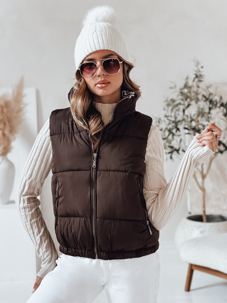 Dámská pikovaná vesta URBANELLE hnědá