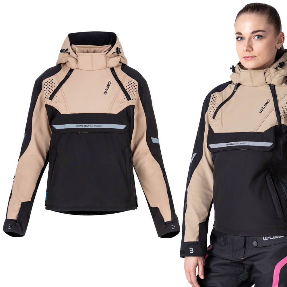Dámská softshellová moto bunda W-TEC Annorack Lady černo-písková XS