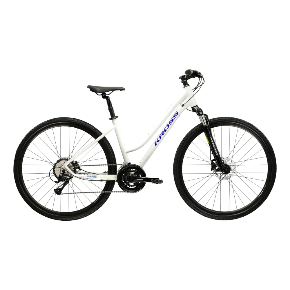Dámské crossové kolo Kross Evado 4.0 28" Gen 007 L (19", 168-180 cm) šedá/námořnická modrá/lesk