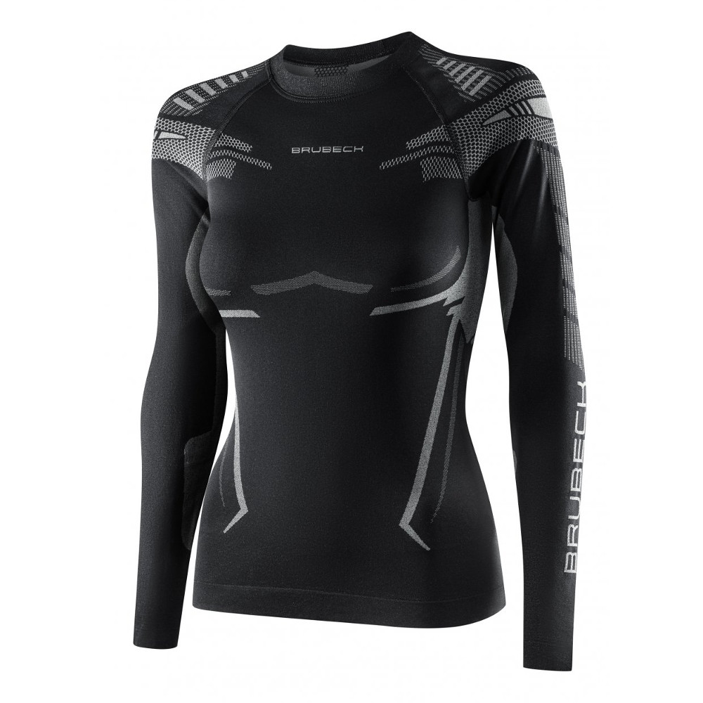 Dámské funkční triko Brubeck Dry s dlouhým rukávem Black/Graphite M
