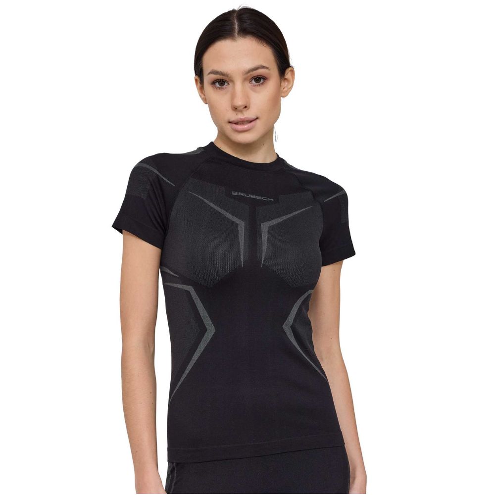 Dámské funkční triko Brubeck Dry s krátkým rukávem SS1465W Black/Graphite S