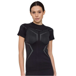 Dámské funkční triko Brubeck Dry s krátkým rukávem SS1465W Black/Graphite S