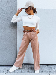 Dámské kalhoty casual EMERALD Barva kamelová DSTREET