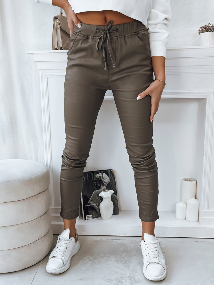 Dámské kalhoty voskované LIZZY Barva tmavě béžová DSTREET