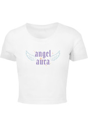 Dámské krátké tričko Angel Aura bílé