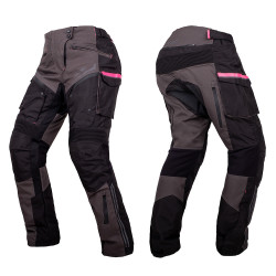 Dámské moto kalhoty W-TEC Barbata černo-šedo-růžová XS