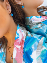 Dámské náušnice BLUE HEART Barva tyrkysová DSTREET