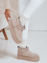 Dámské sněhule na platformě, světle béžové