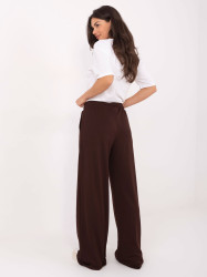 Dámské tepláky v tmavě hnědé barvě