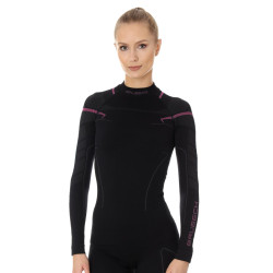 Dámské triko Brubeck Thermo s dlouhým rukávem Black/Pink XS