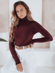 Damski sweter z golfem VANORIA bordow Dstreet