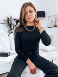 Dámský ažurový svetr TAMI Barva černá DSTREET