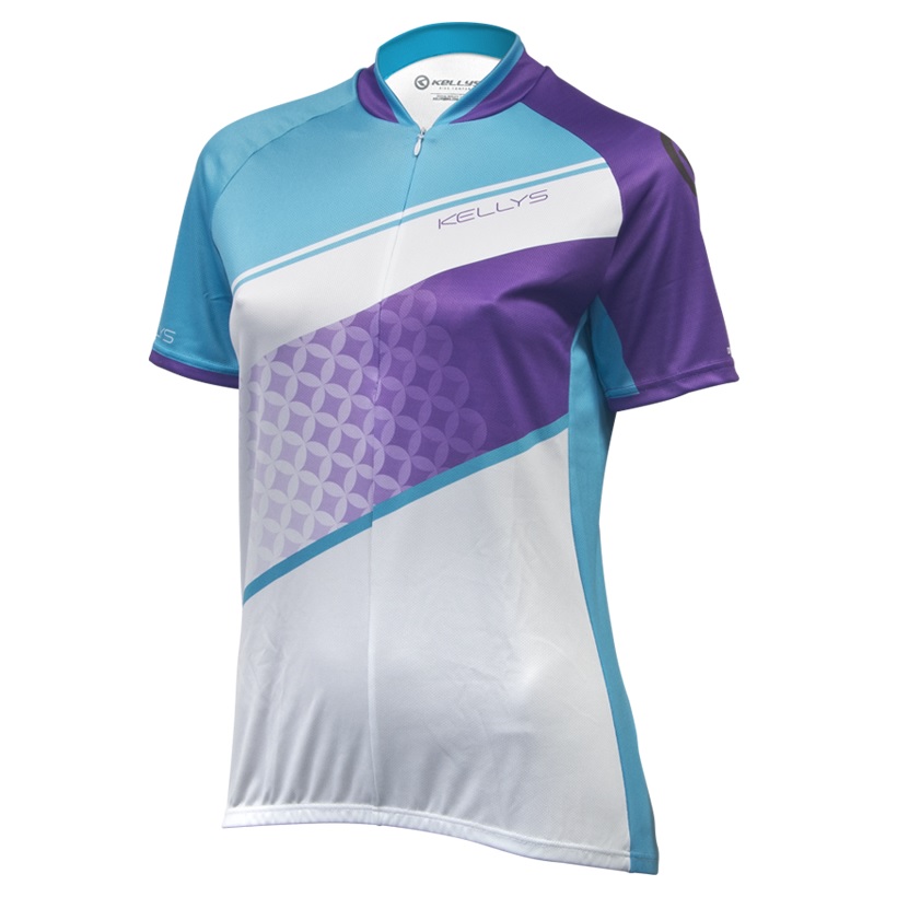 Dámský cyklistický dres Kellys Jody 016 - krátký rukáv Violet-Azure S