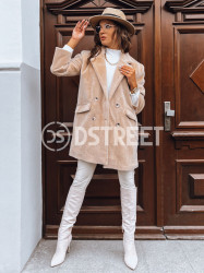 Dámský kabát z alpaky SERENITY Barva světle béžová DSTREET
