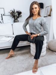 Dámský krátký svetr WELLMA Barva světle šedá DSTREET