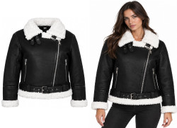 Dámský shearling kabát - velbloud