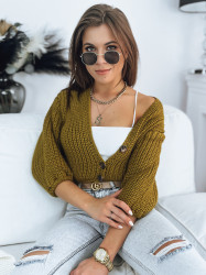 Dámský svetr na knoflíky NUTI Barva hořčicová DSTREET