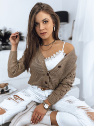 Dámský svetr na knoflíky SINSA Barva béžová DSTREET