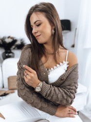 Dámský svetr na knoflíky SINSA Barva kamelová DSTREET