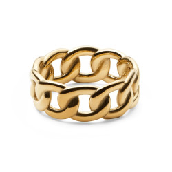 Daniel Wellington Moderní pozlacený prsten Chunky Chain DW004008 52 mm