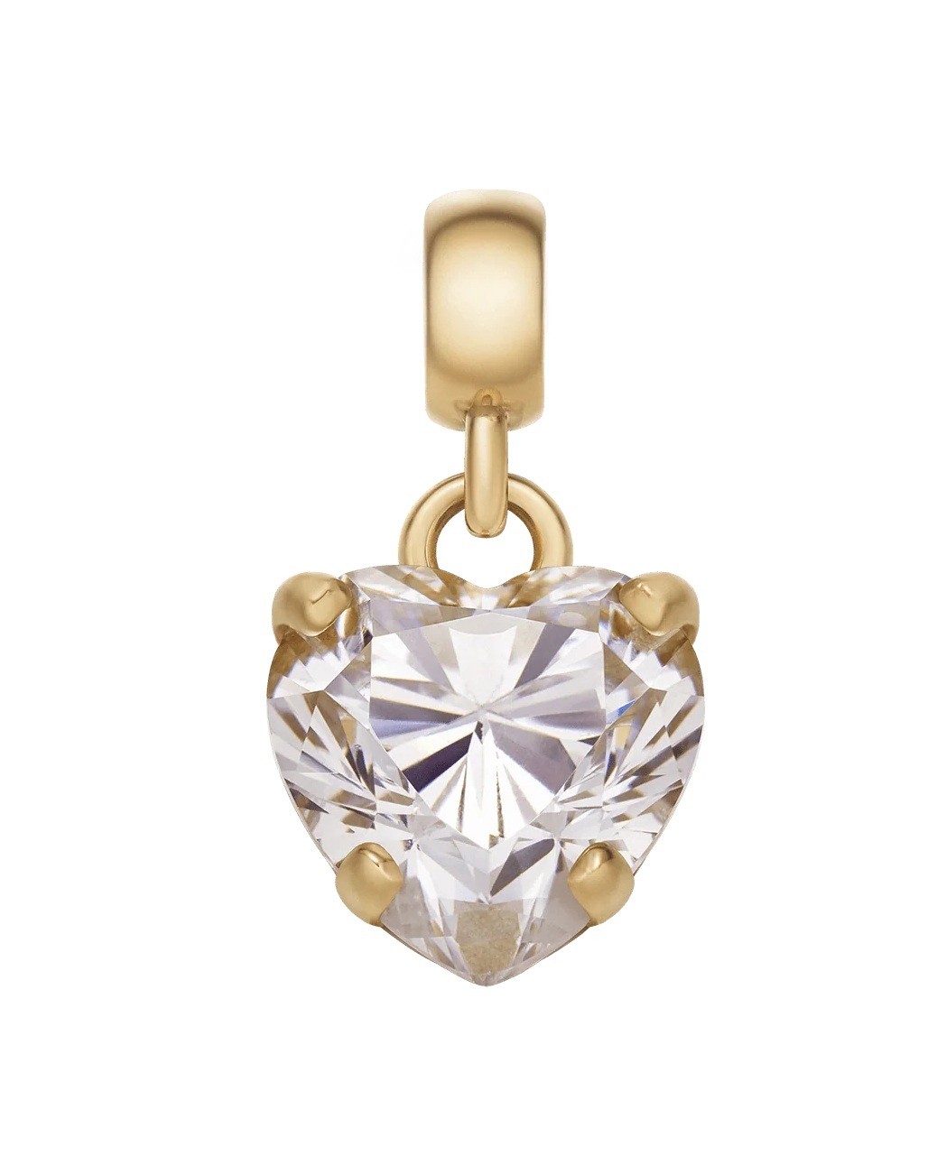 Daniel Wellington Pozlacený přívěsek s čirým srdíčkem Charms DW00400429