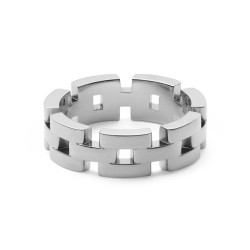 Daniel Wellington Půvabný ocelový prsten 3-Link DW0040102 50 mm