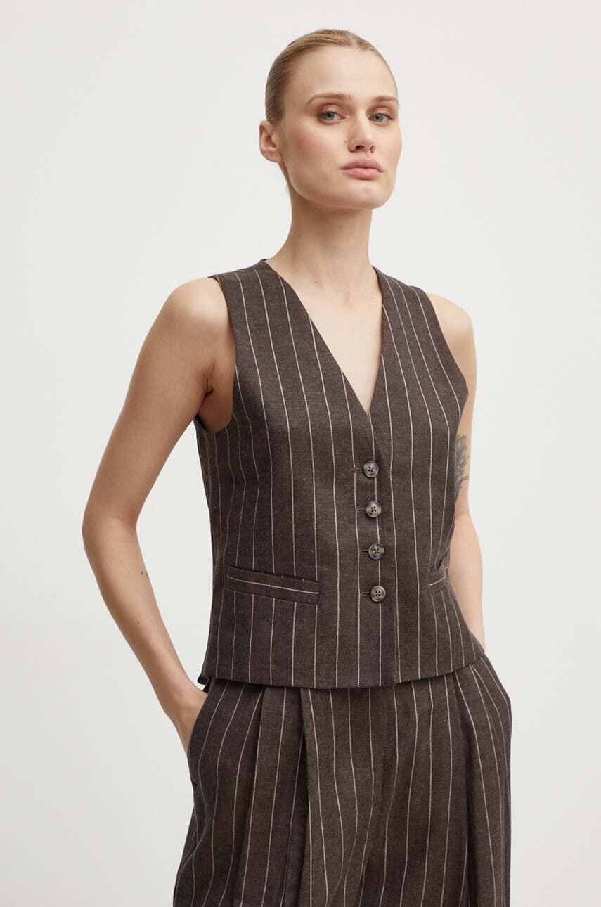 Day Birger et Mikkelsen  Lněná vesta  Frida - Casual Linen Stripe