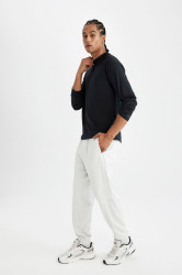 DEFACTO Fit Sports Jogger Sweatpants Standard Fit Elastic Waist Leg Pocket