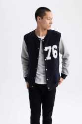 DEFACTO Regular Fit Bomber Svetr s límcem College