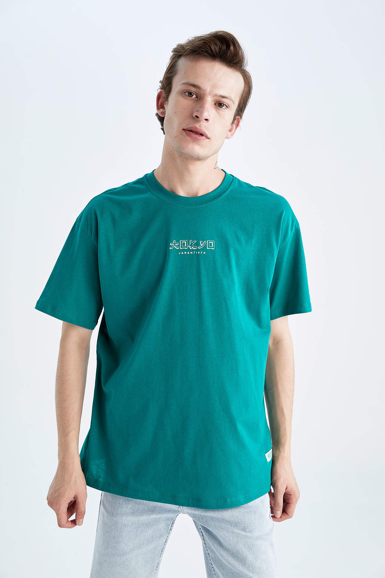 DEFACTO tričko s potiskem Boxy Fit Crew Neck