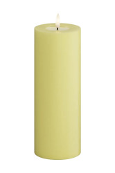 Deluxe Homeart  LED svíčka  Lys Gul Bloklys 7,5 x 20 cm