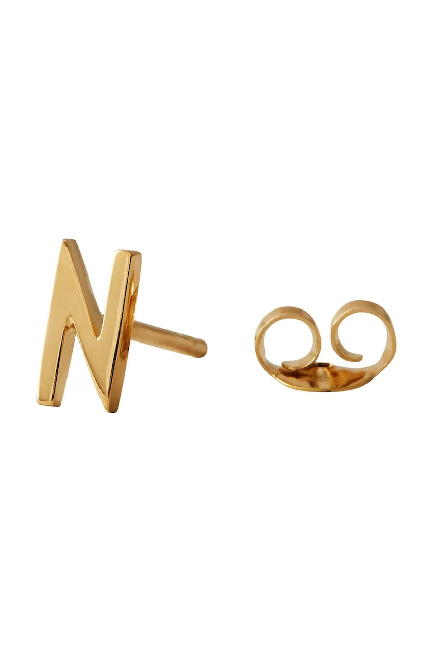 Design Letters  Pozlacené stříbrné náušnice