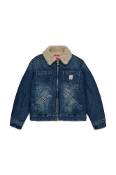 Dětská bavlněná bunda Diesel JOMOX-FUR JACKET modrá barva, J02506