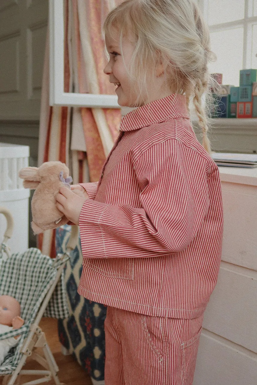 Dětská bavlněná bunda Konges Sløjd LUC SHIRT JACKET GOTS oranžová barva, KS104352