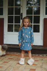 Dětská bavlněná bunda Konges Sløjd MAGOT COLLAR JACKET GOTS modrá barva, KS105174