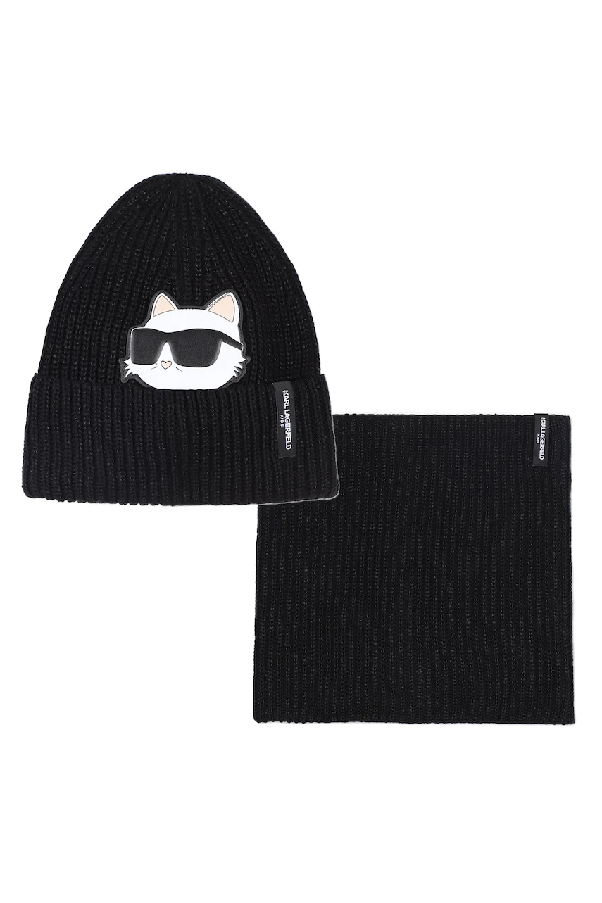 Dětská bavlněná čepice a šála Karl Lagerfeld
