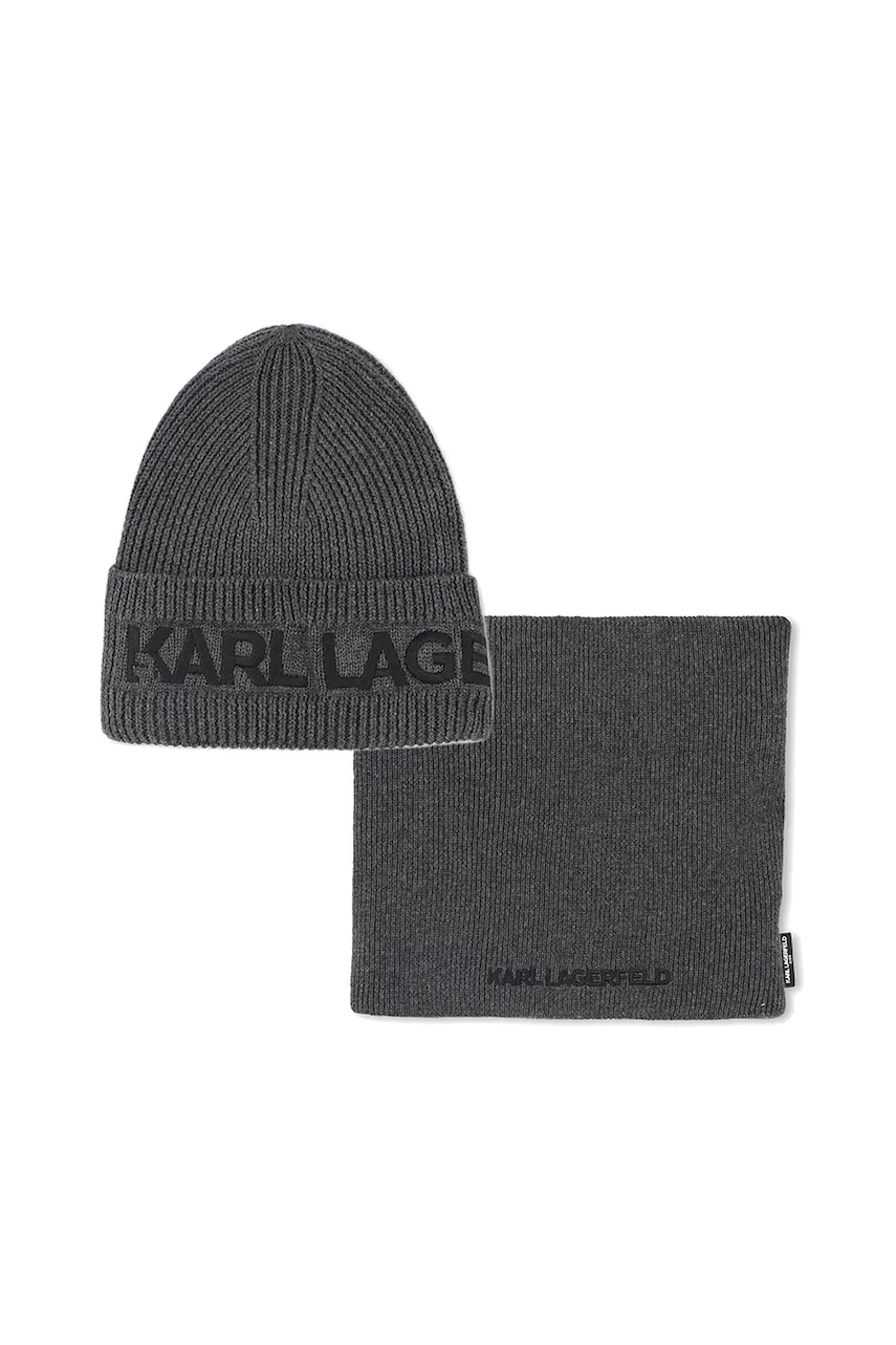 Dětská bavlněná čepice a šála Karl Lagerfeld