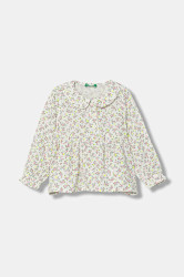 Dětská bavlněná halenka United Colors of Benetton béžová barva, vzorovaná, 534ZGQ02T