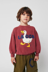 Dětská bavlněná mikina Bobo Choses La Oca červená barva, vzorovaná, 225AC029