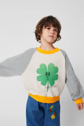 Dětská bavlněná mikina Bobo Choses Lucky Clover šedá barva, vzorovaná, 225AC041