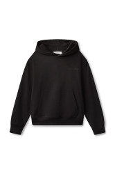 Dětská bavlněná mikina Calvin Klein Jeans černá barva, s kapucí, hladká, IB0IB02618