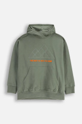 Dětská bavlněná mikina Coccodrillo zelená barva, hladká, YETI BOY JUNIOR