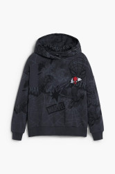 Dětská bavlněná mikina Desigual šedá barva, s kapucí, s aplikací, 25WBSK08