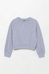 Dětská bavlněná mikina United Colors of Benetton modrá barva, s aplikací, 3J70C10O2