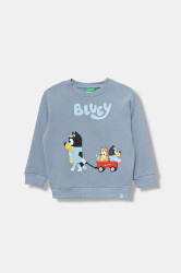 Dětská bavlněná mikina United Colors of Benetton modrá barva, vzorovaná, 3J70G10KF