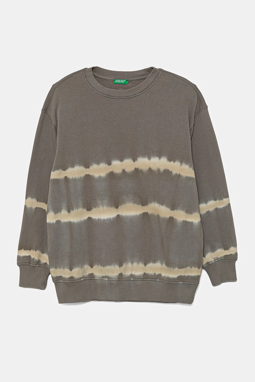 Dětská bavlněná mikina United Colors of Benetton šedá barva, vzorovaná, 3WITC10N6