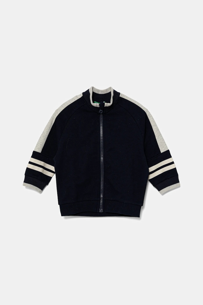 Dětská bavlněná mikina United Colors of Benetton tmavomodrá barva, vzorovaná, 3BC1G503R