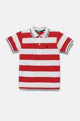 Dětská bavlněná polokošile United Colors of Benetton červená barva, 39QAG300V