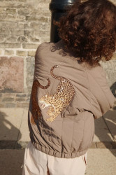 Dětská bomber bunda Konges Sløjd JUNO BOMBER JACKET hnědá barva, KS103484